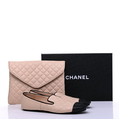 Chanel Lambskin Quilted Cap Toe Slipper With Pouch 37 Pink Black 17 of 17
