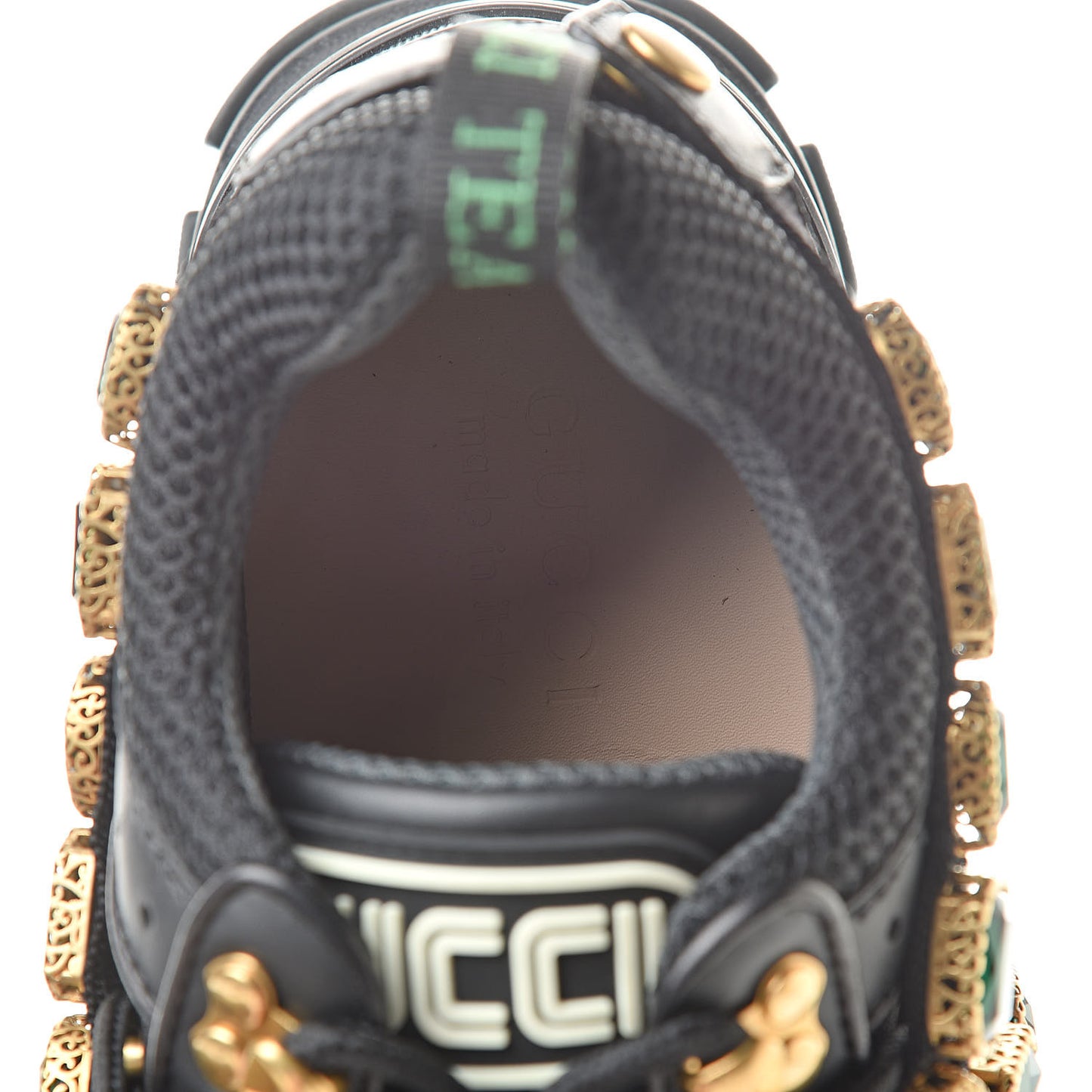 X SEGA Mesh Suede Calfskin Removable Crystals Mens Flashtrek Sneakers 7.5 Black Silver