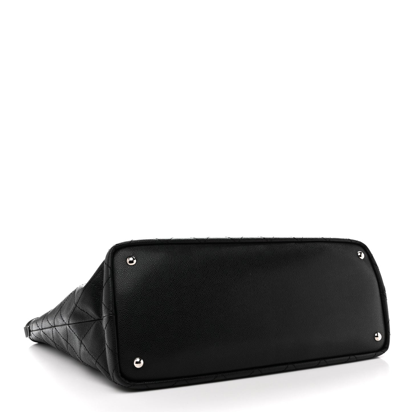 Grained Calfskin Large Shopping Fever Tote Black