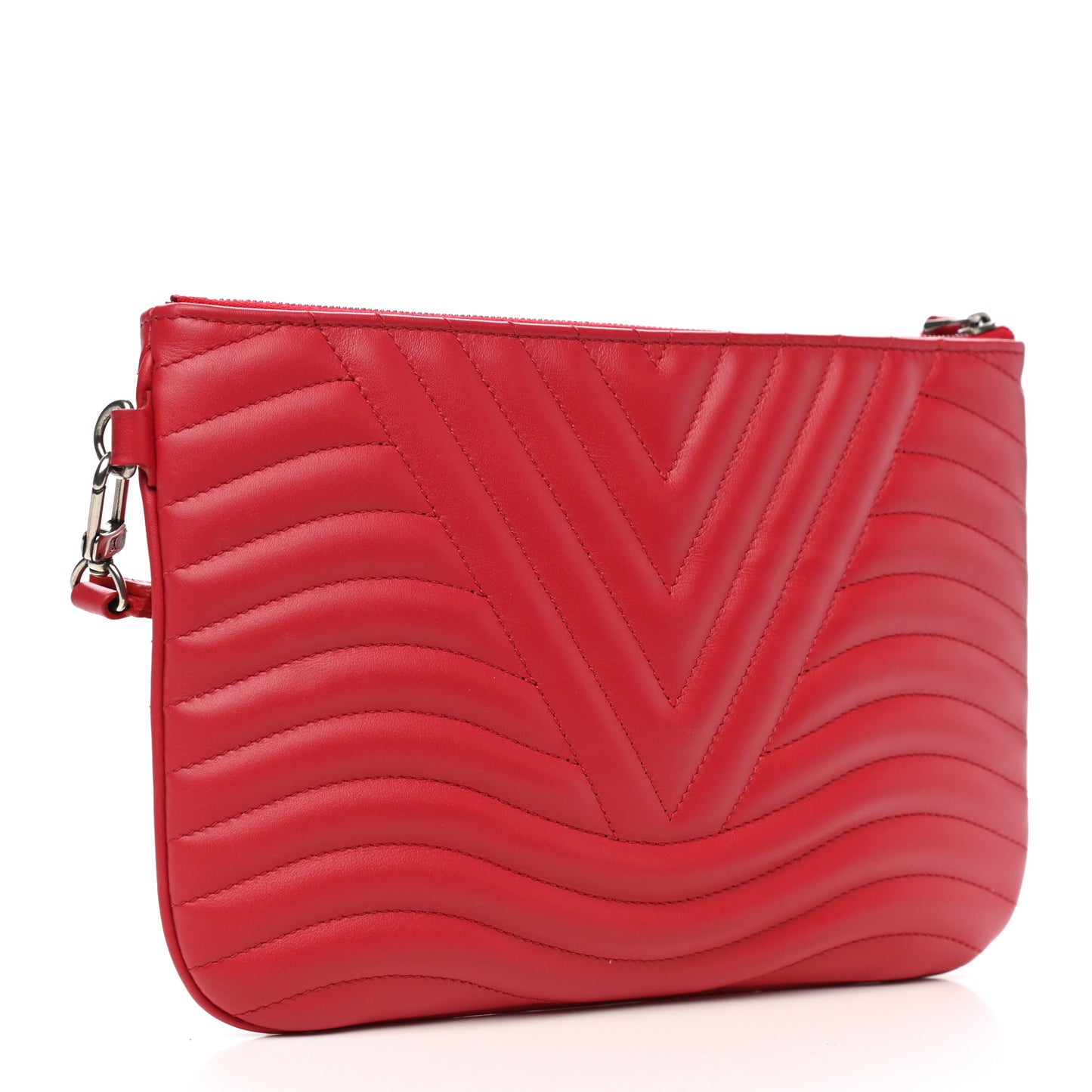 Calfskin New Wave Zipped Pochette Ecarlate