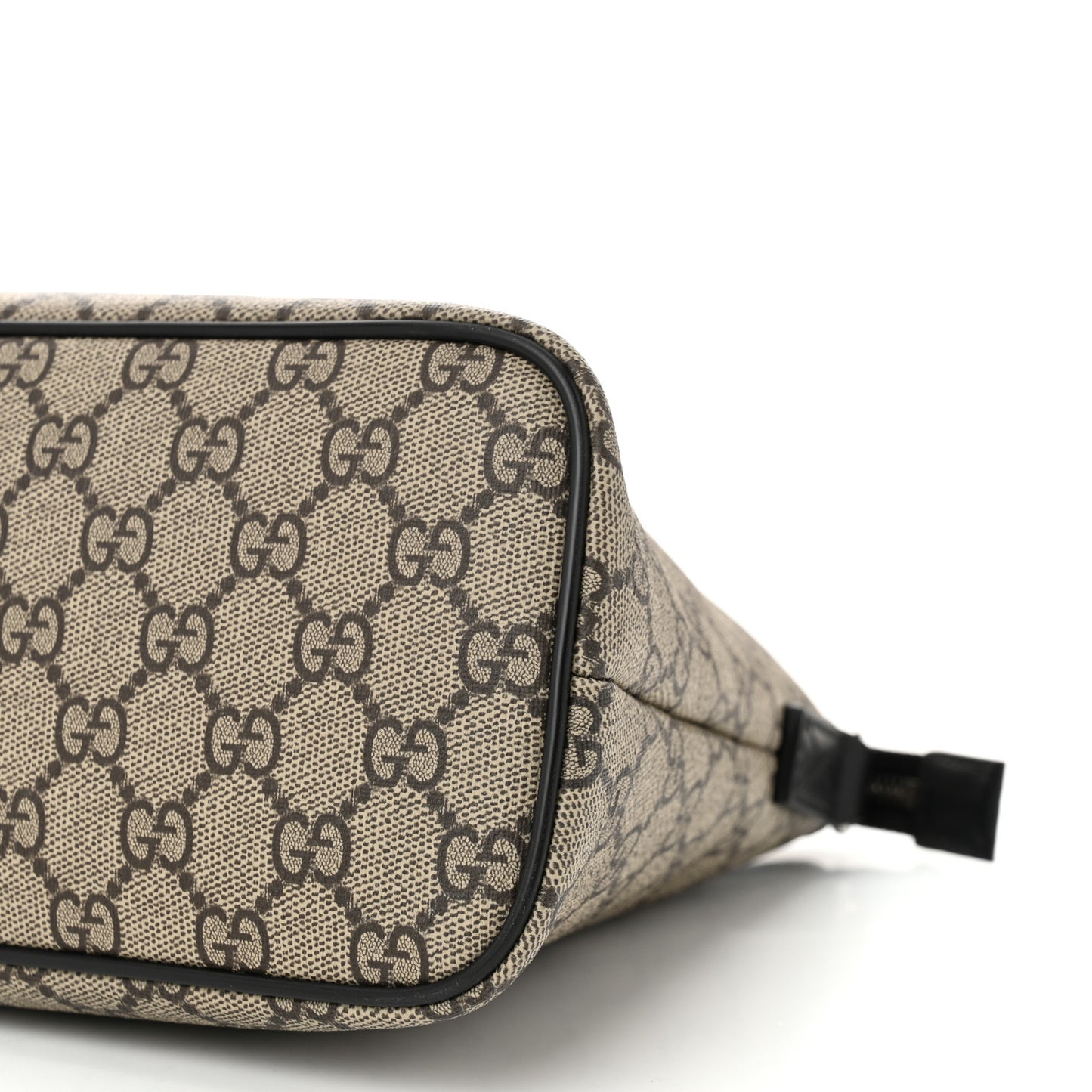 GG Supreme Monogram Small Zippered Tote Dark Brown