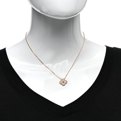Van Cleef & Arpels 18K Rose Gold Diamond Vintage Alhambra Pendant Necklace 2 of 6