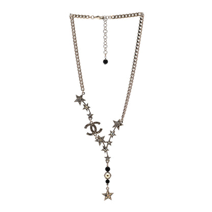 Chanel Crystal Pearl CC Star Necklace Gold Orange 3 of 6