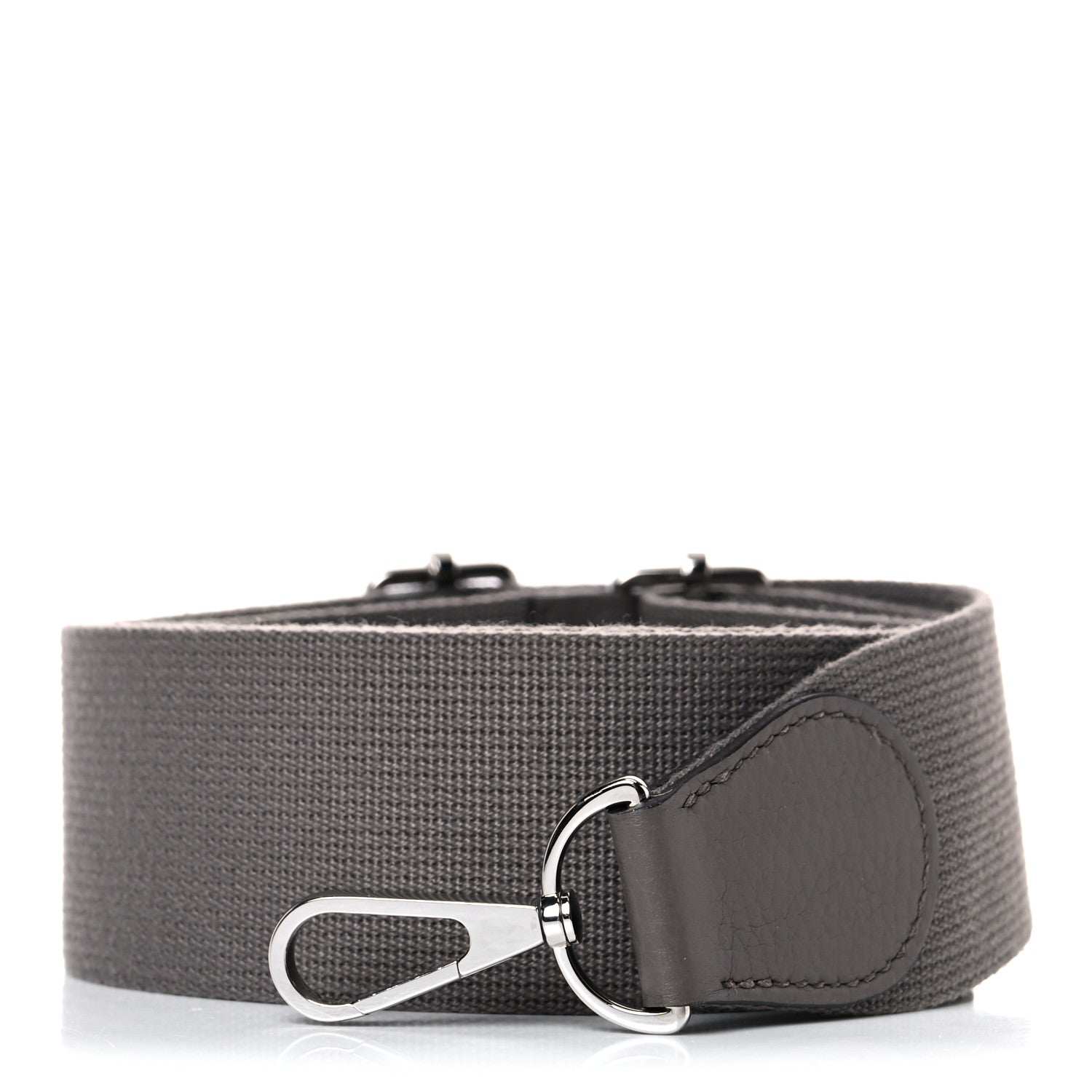 Hermes Toile Taurillon Clemence Shoulder Strap Etain 1 of 4