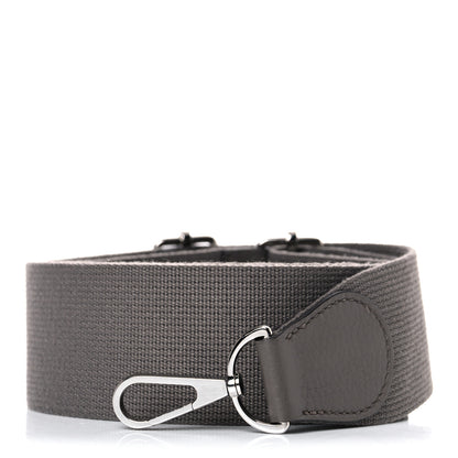 Hermes Toile Taurillon Clemence Shoulder Strap Etain 1 of 4