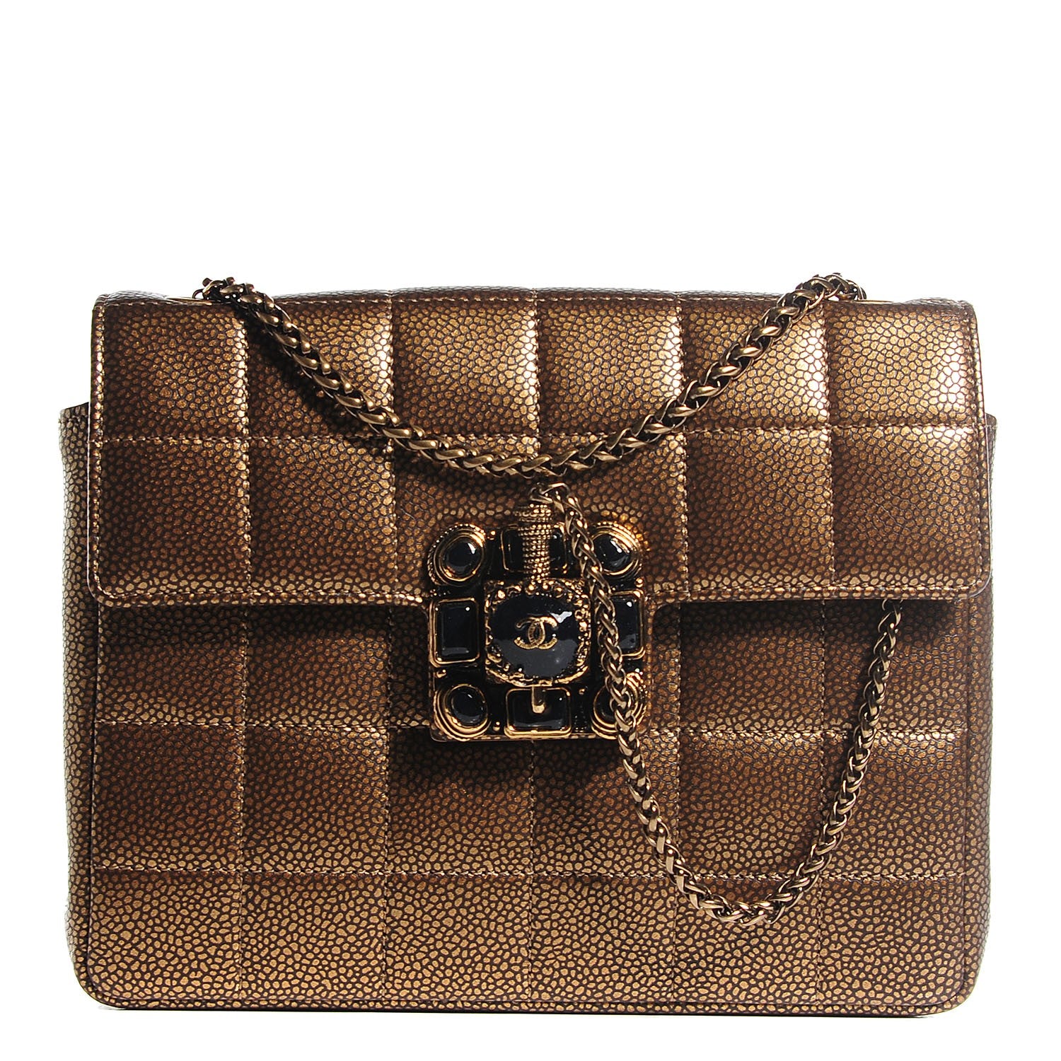 Chanel Caviar Square Quilted Paris Byzance Mini Flap Dark Gold 1 of 8