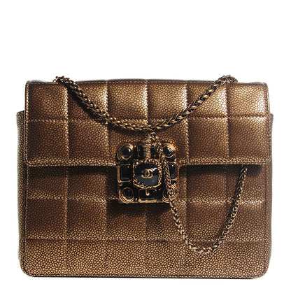 Chanel Caviar Square Quilted Paris Byzance Mini Flap Dark Gold 1 of 8