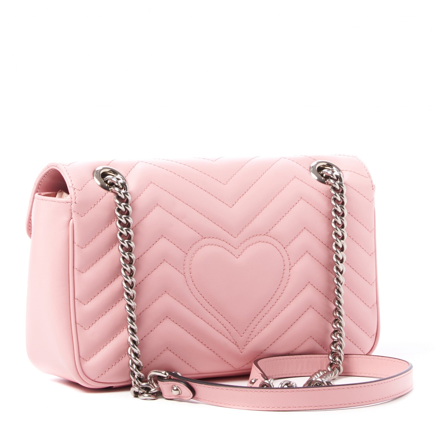 Gucci Calfskin Matelasse Small GG Marmont Shoulder Bag Wild Rose 3 of 9