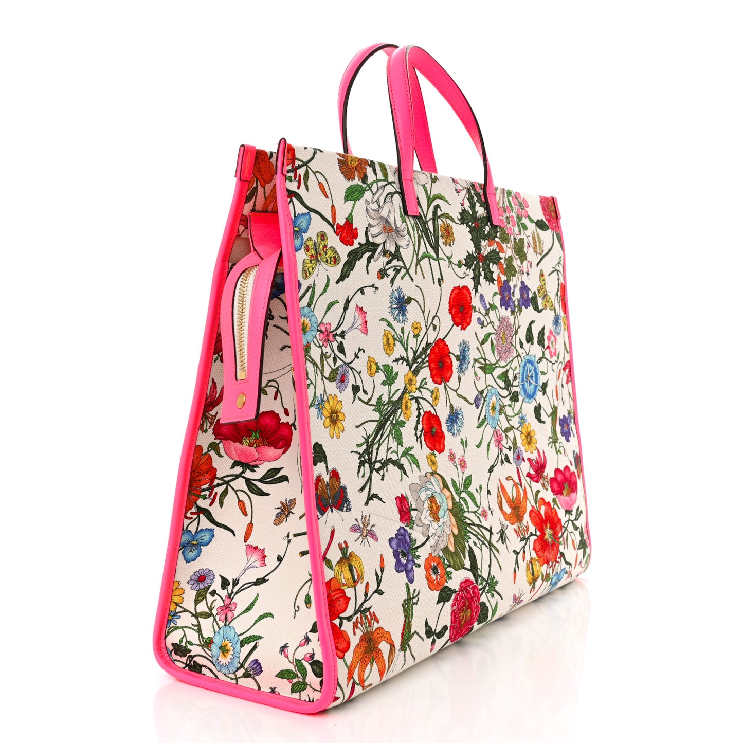 Canvas Large Flora Tote Pink Multicolor Fuchsia