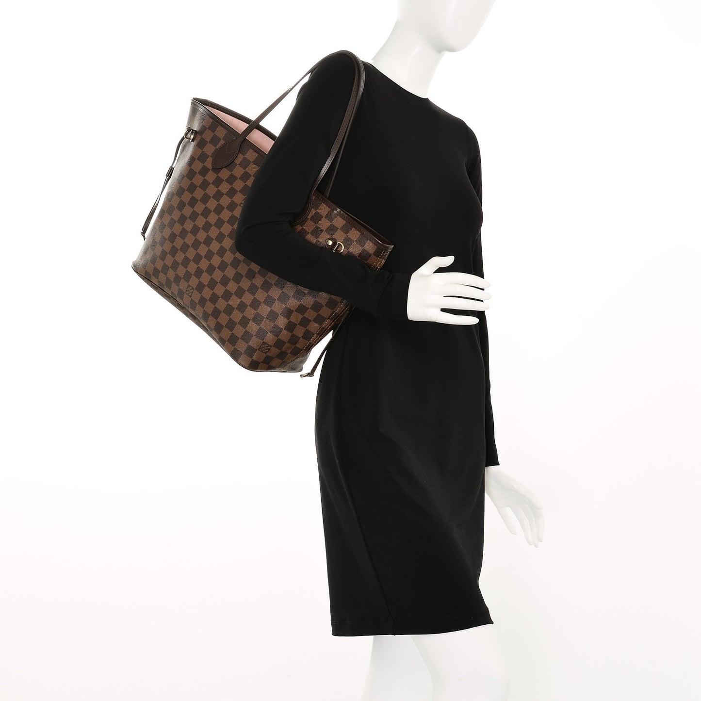 Damier Ebene Neo Neverfull MM Rose Ballerine