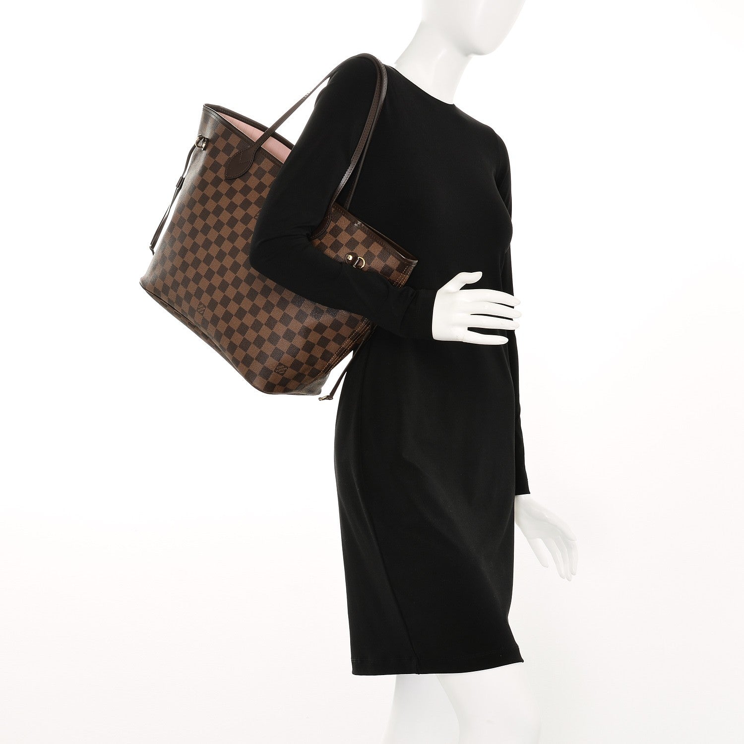 Louis Vuitton Damier Ebene Neo Neverfull MM Rose Ballerine 2 of 9