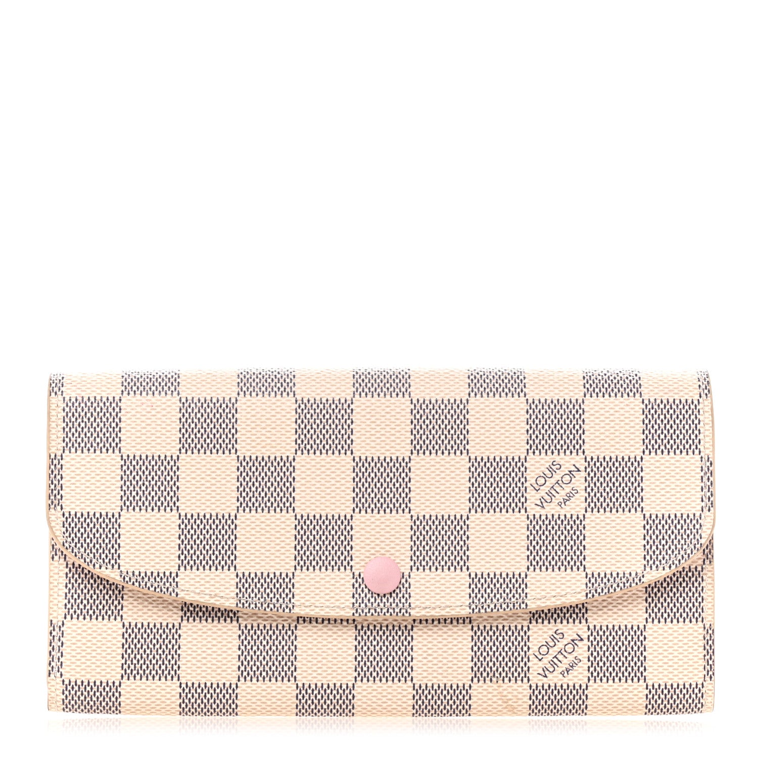 Louis Vuitton Damier Azur Emilie Wallet Rose Ballerine 1 of 10