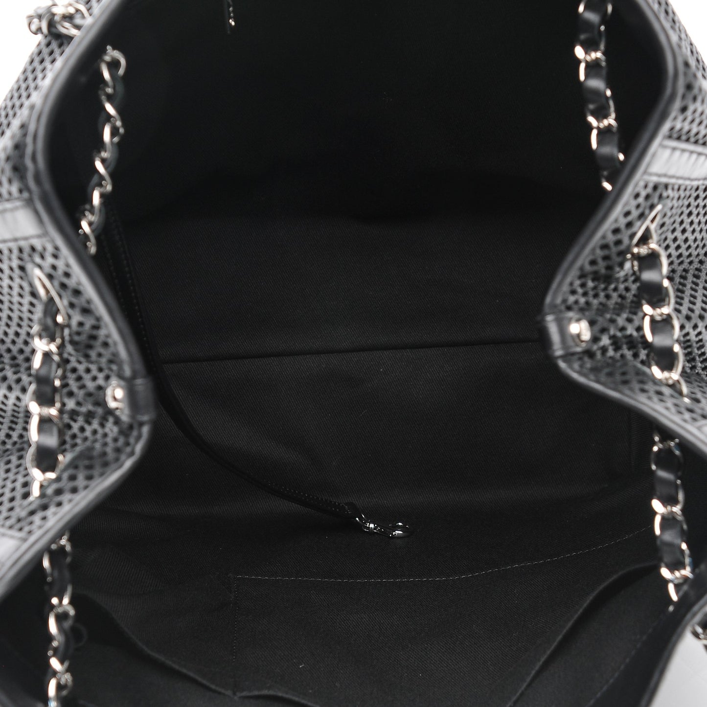 Calfskin Perforated Up In The Air North South Tote Black