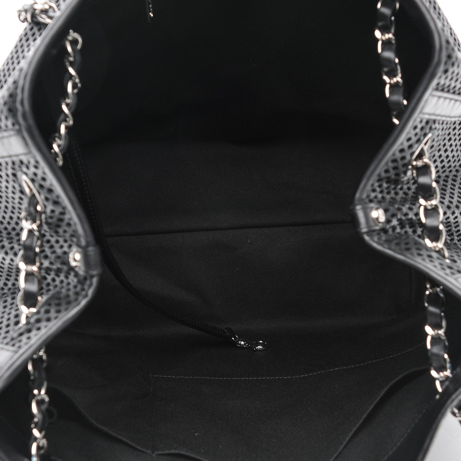 Chanel Calfskin Perforated Up In The Air North South Tote Black 5 of 7
