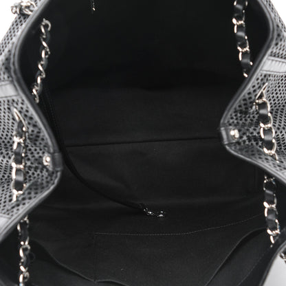 Chanel Calfskin Perforated Up In The Air North South Tote Black 5 of 7