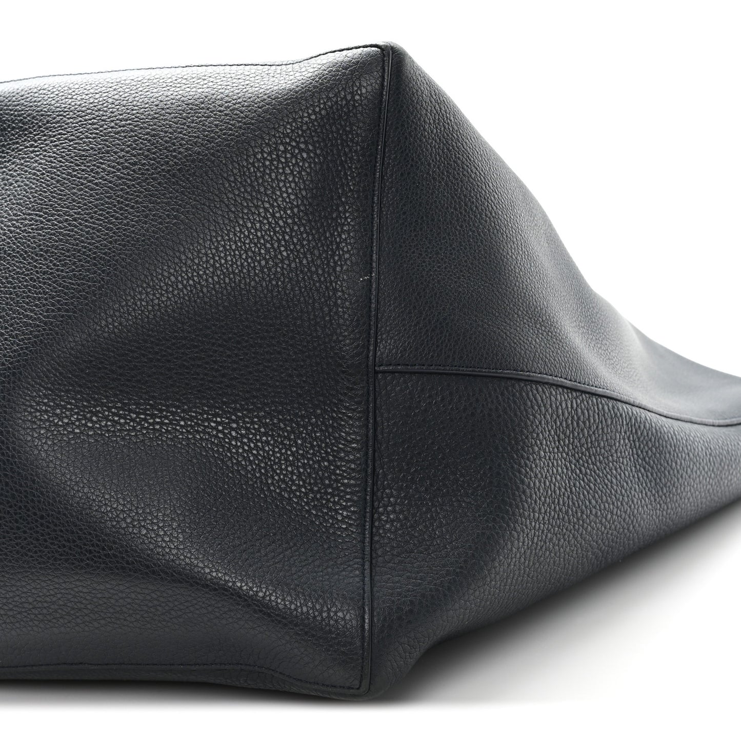 Grained Calfskin Park Tote Three Navy