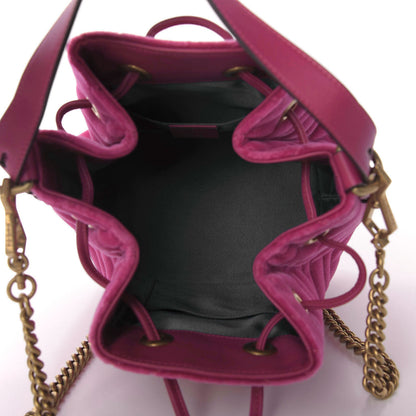 Gucci Velvet Matelasse GG Marmont Bucket Bag Light Raspberry Rose 6 of 10