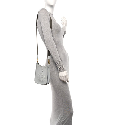 Hermes Taurillon Clemence Amazone Evelyne TPM Bleu Pale Etain 2 of 11