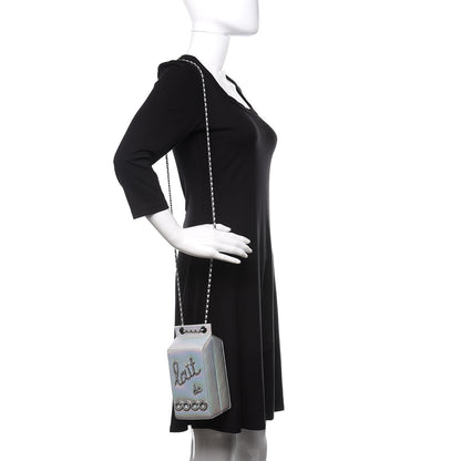 Chanel Metallic Goatskin Lait de Coco Milk Carton Bag Silver 2 of 10