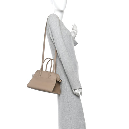 The Row Grained Calfskin Soft Margaux 10 Bag Dark Taupe 2 of 9