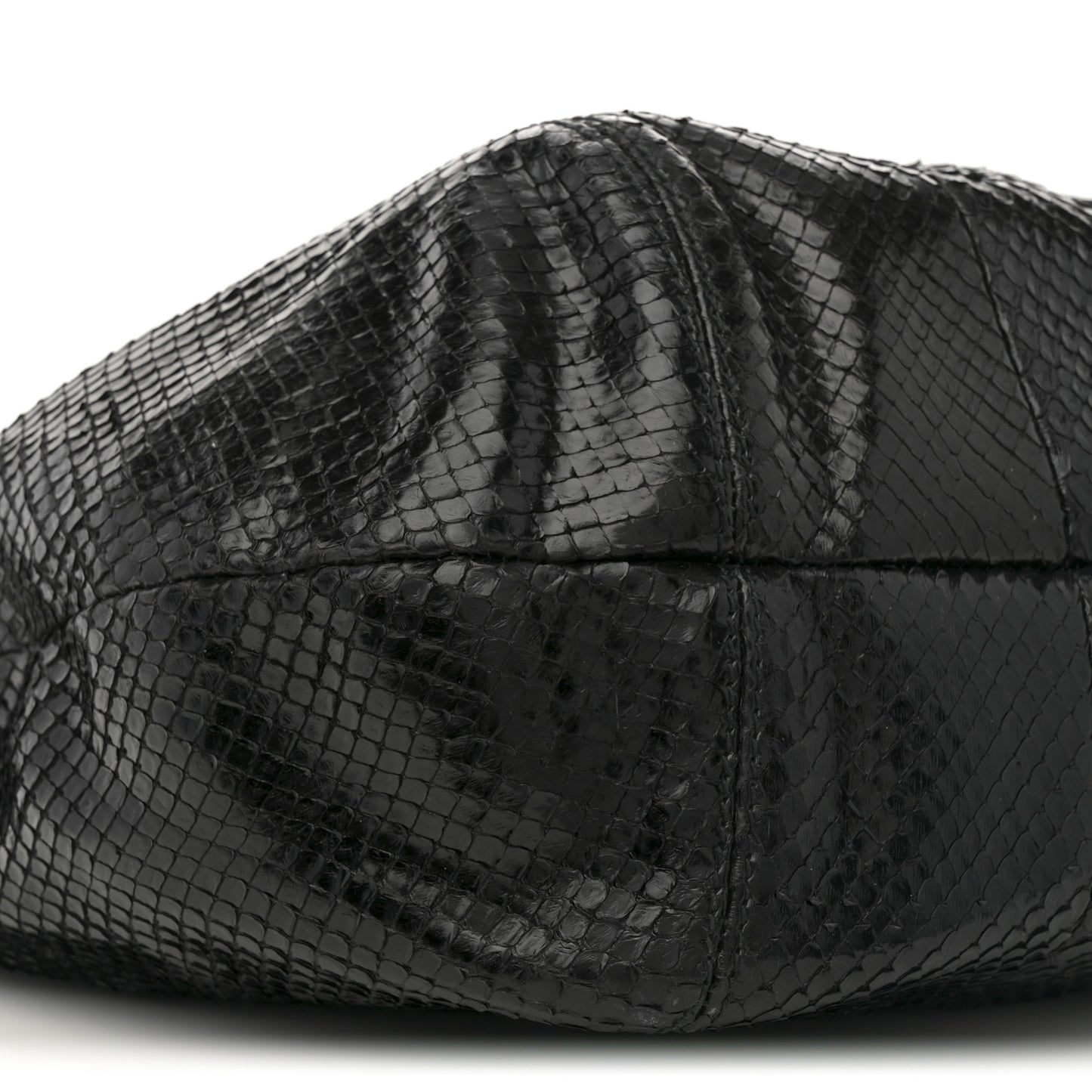 Snakeskin Large Techno Horsebit Hobo Black