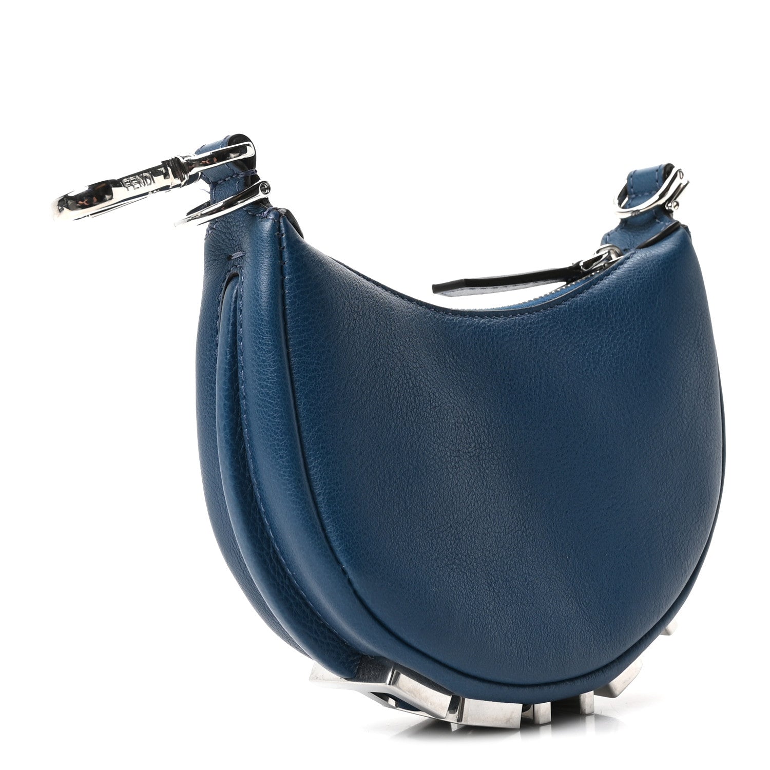 Fendi Vitello Grace Matte Nano Fendigraphy Hobo Charm Mirto 3 of 10