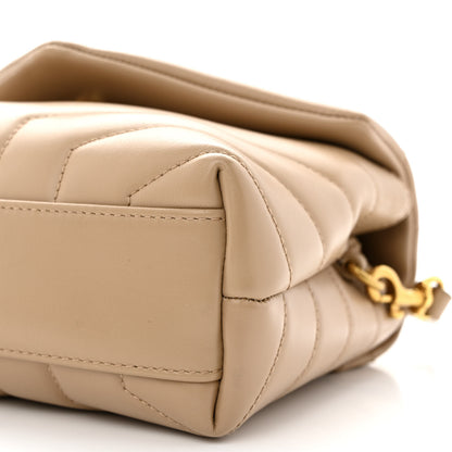Saint Laurent Calfskin Y Quilted Monogram Toy Loulou Crossbody Bag Dark Beige 10 of 10