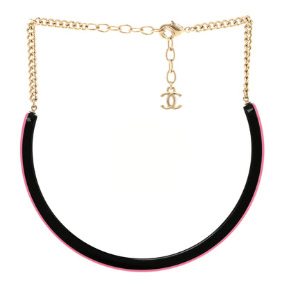 Chanel Resin Logo Choker Pink Black 3 of 7