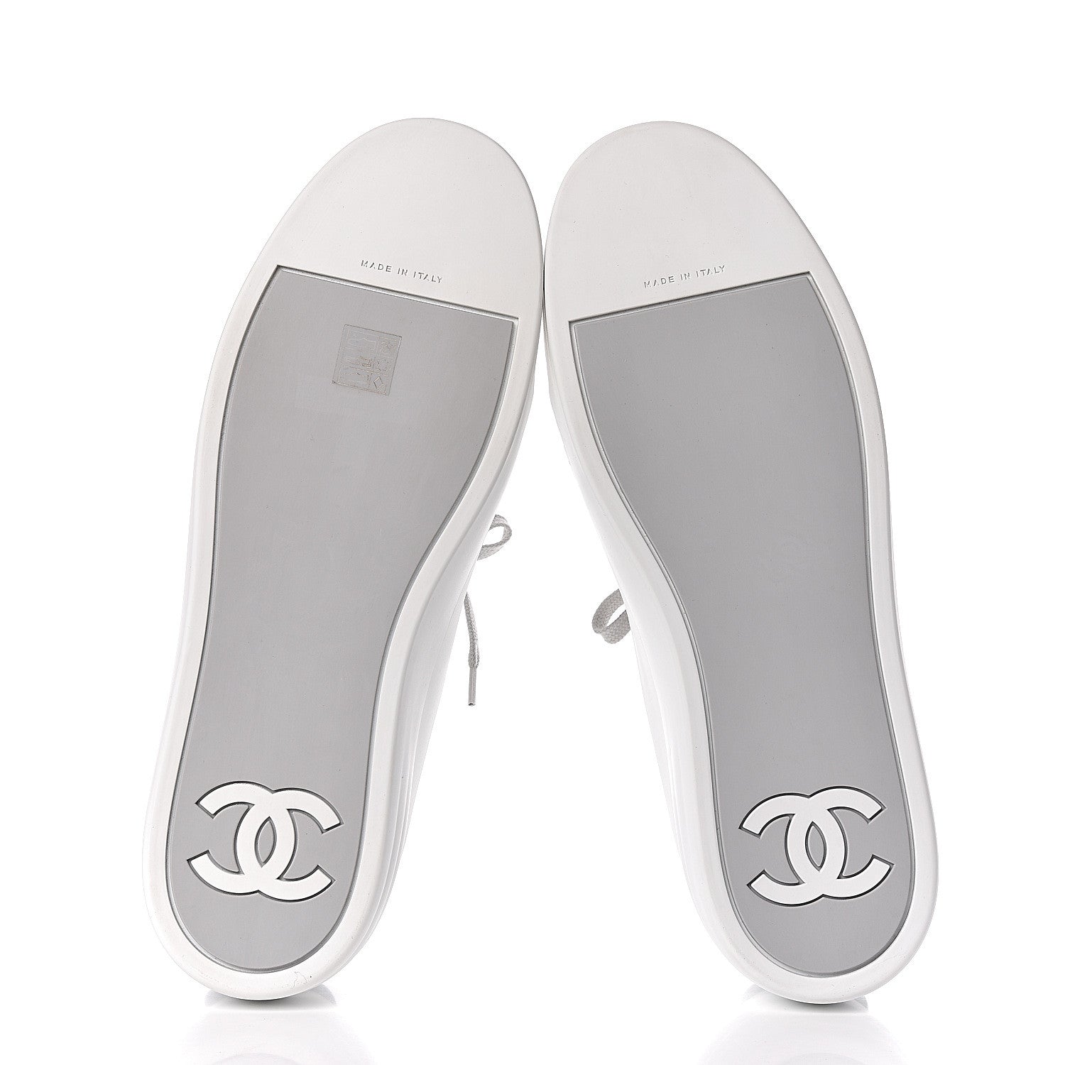 Chanel Iridescent Goatskin Mens Sneakers 45 White Silver 5 of 9