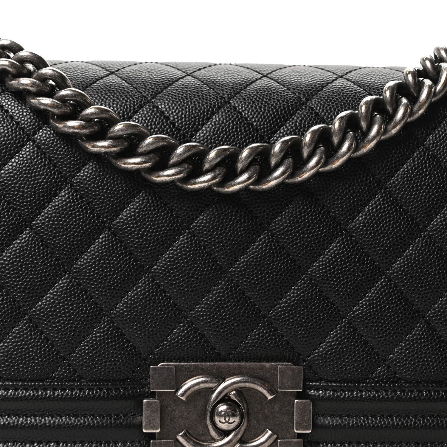 Chanel Caviar Quilted Medium Boy Flap Black 7 of 9
