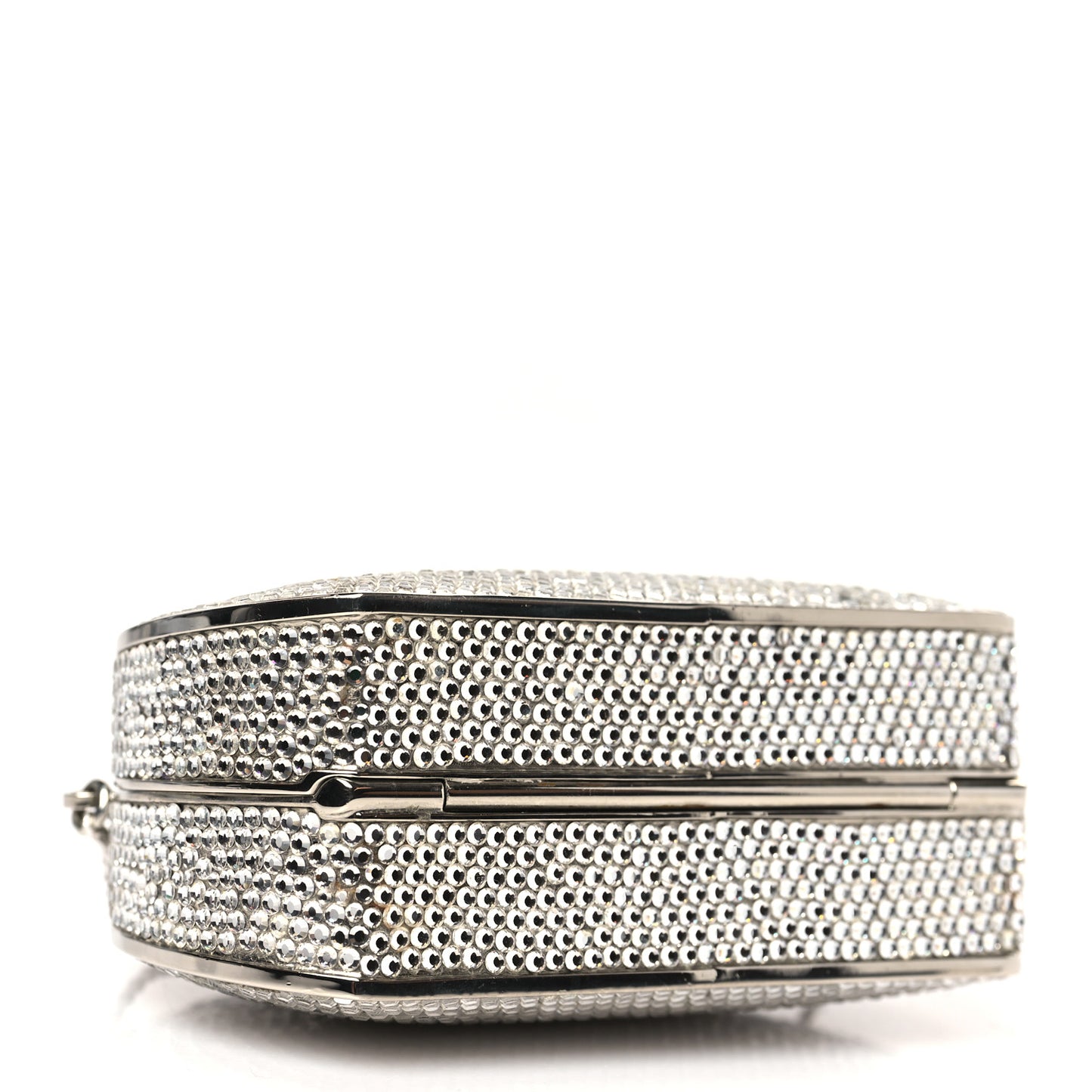 Swarovski Crystal Minaudiere Clutch Silver