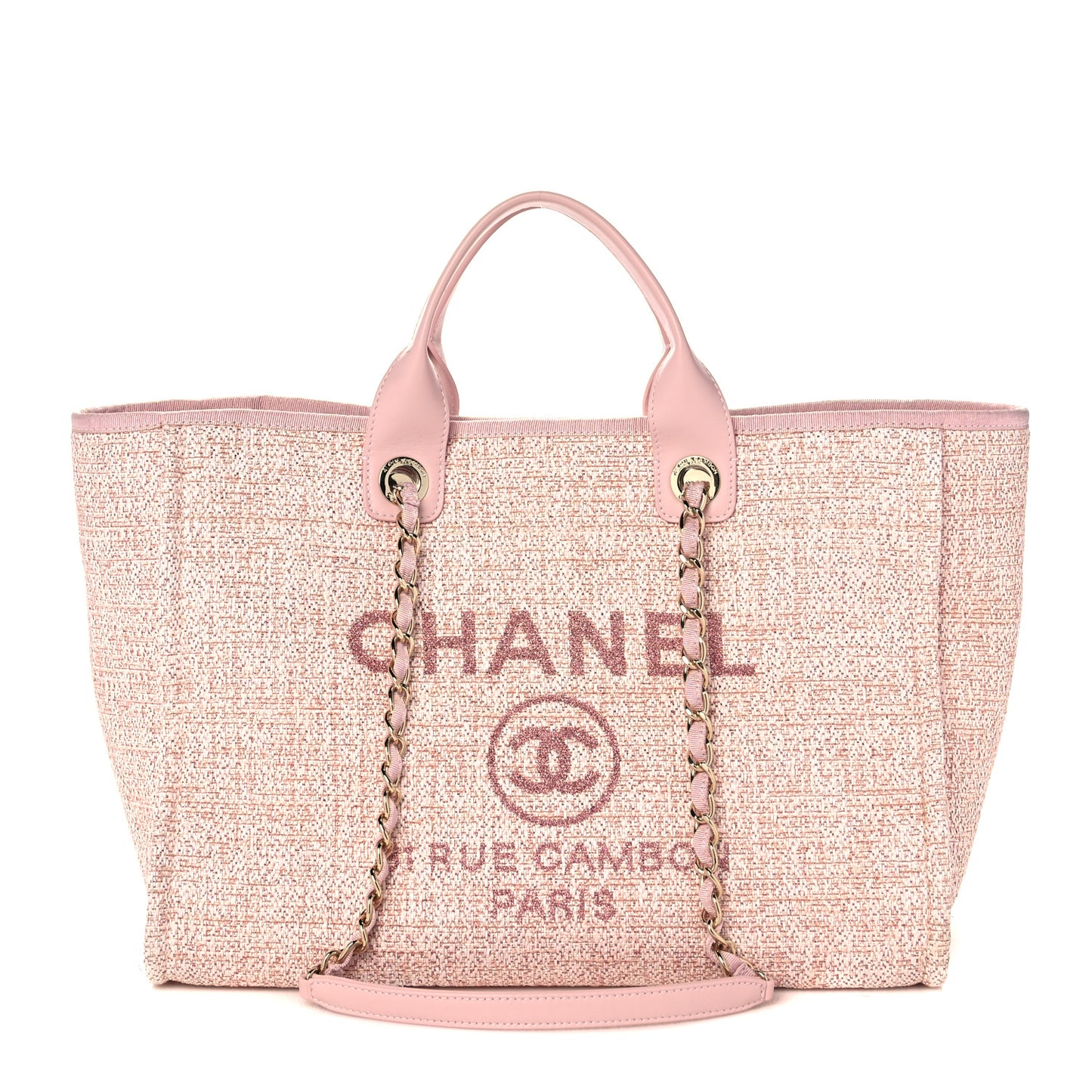 Lurex Boucle Deauville Medium Tote Pink