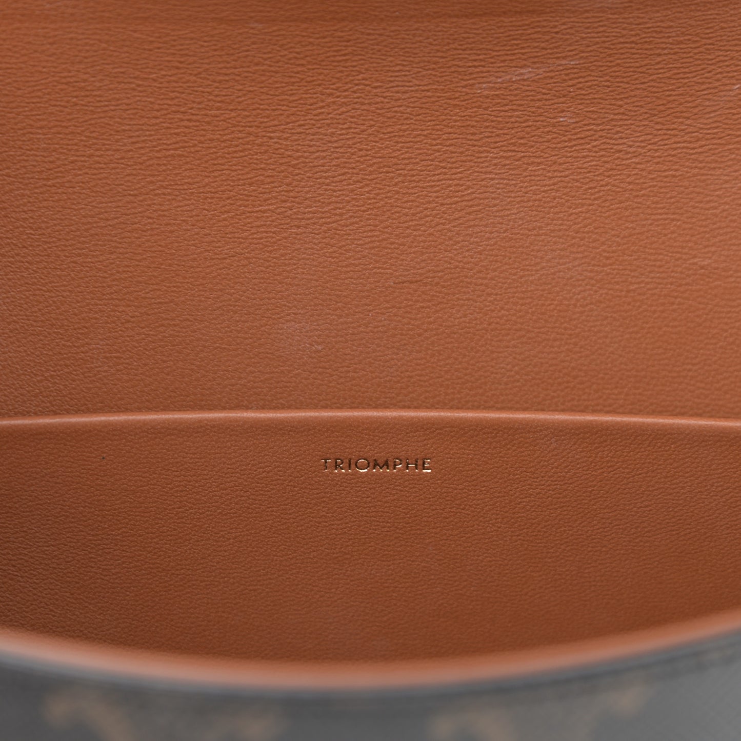 Canvas Calfskin Triomphe Shoulder Bag Tan