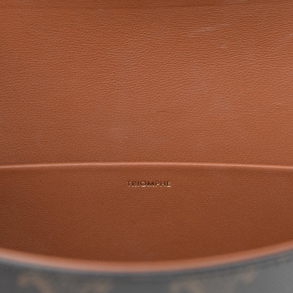 Celine Canvas Calfskin Triomphe Shoulder Bag Tan 8 of 13