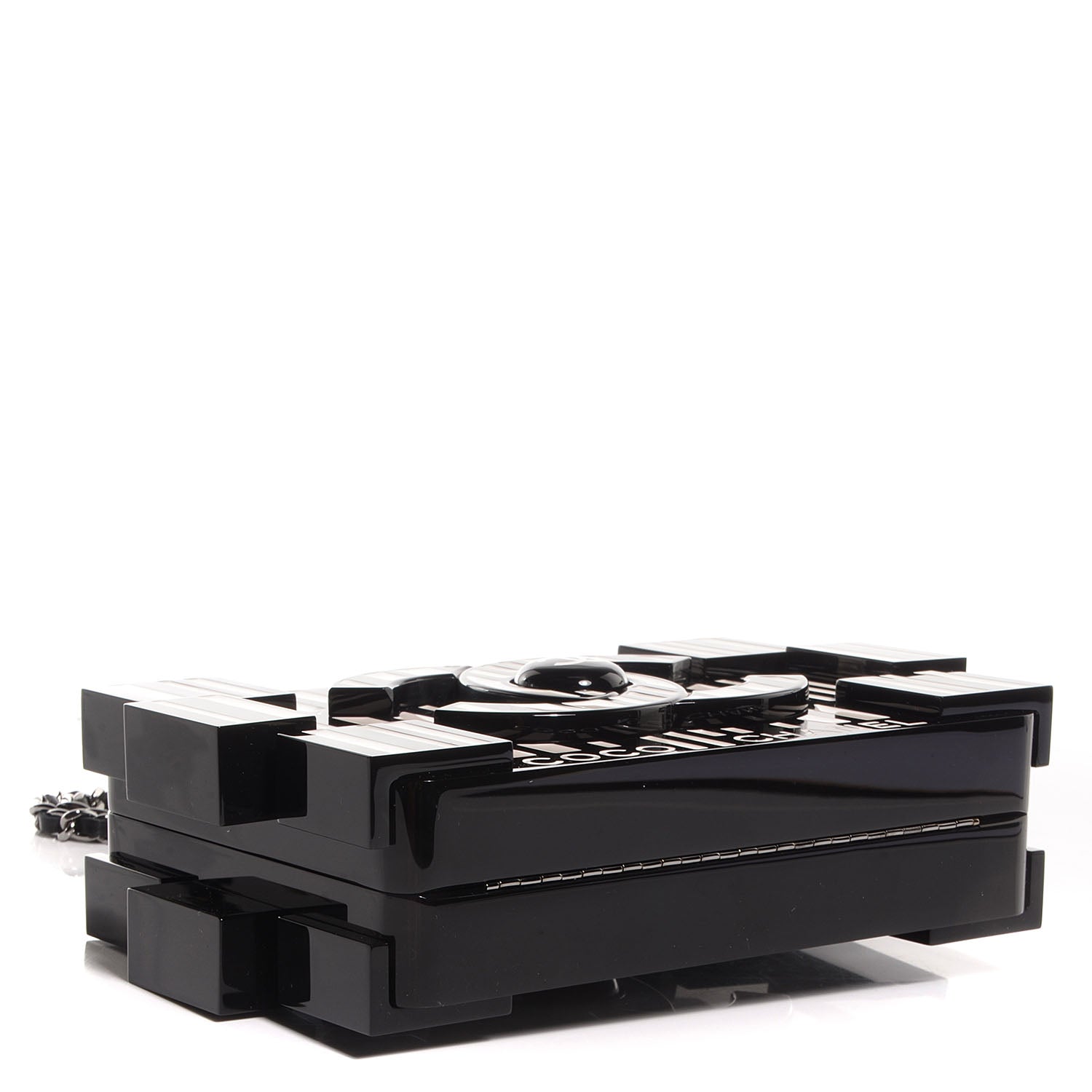 Chanel Plexiglass Barcode Boy Brick Lego Clutch Black 4 of 10