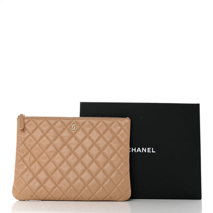 Chanel Caviar Quilted Medium Cosmetic Case Beige 8 of 8