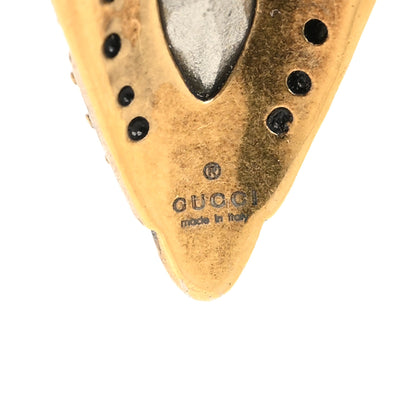 Gucci Metal Crystal Snake Finger Ring Aged Gold 4 of 4
