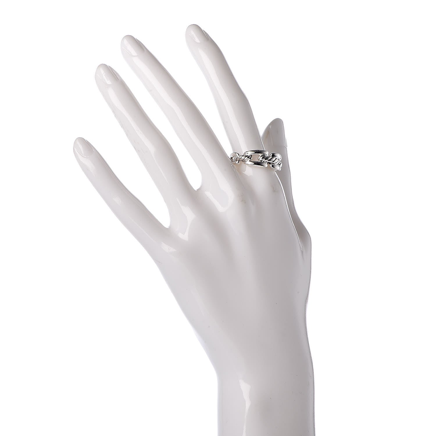 David Yurman Sterling Silver 8mm Wellesley Link Ring 57 8 2 of 4