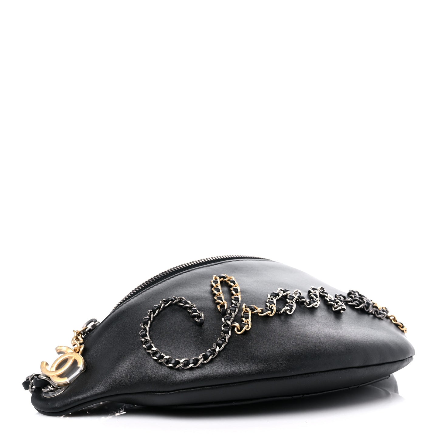 Calfskin Chain 20s Signe Waist Bag Black
