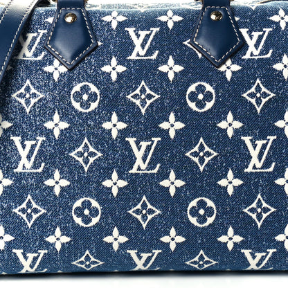 Louis Vuitton Monogram Jacquard Denim Speedy Bandouliere 25 Bleu 8 of 10