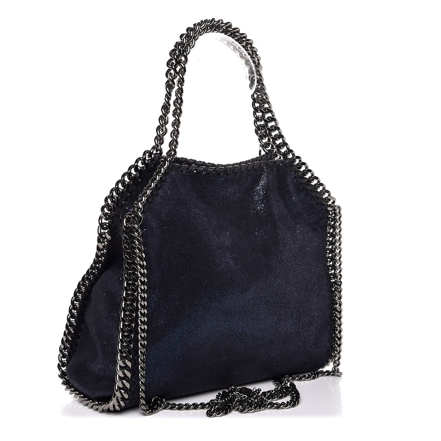 Shaggy Deer Mini Falabella Fold Over Tote Lapis Navy