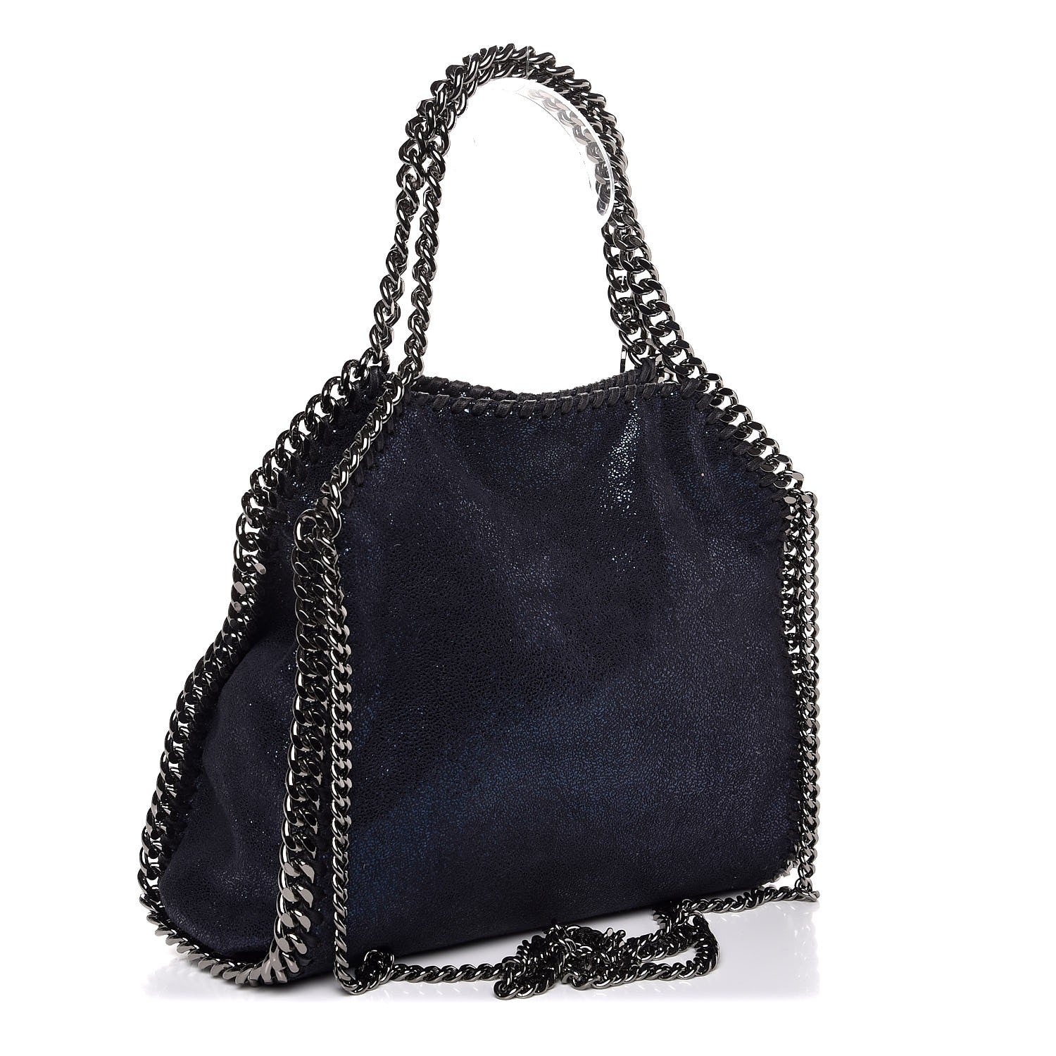 Stella McCartney Shaggy Deer Mini Falabella Fold Over Tote Lapis Navy 4 of 9