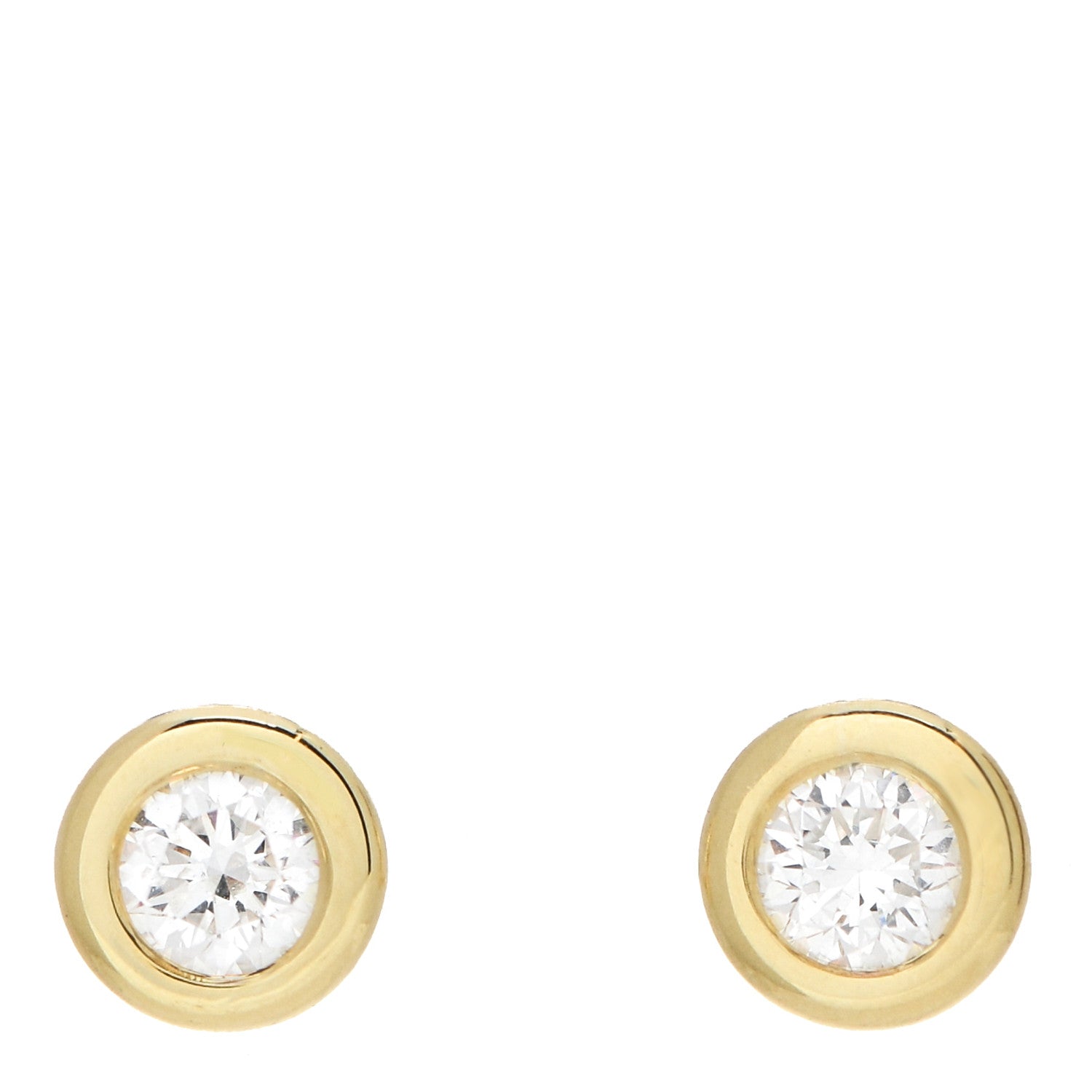 Roberto Coin 18K Yellow Gold Diamond .38ctw Bezel Stud Earrings 1 of 5