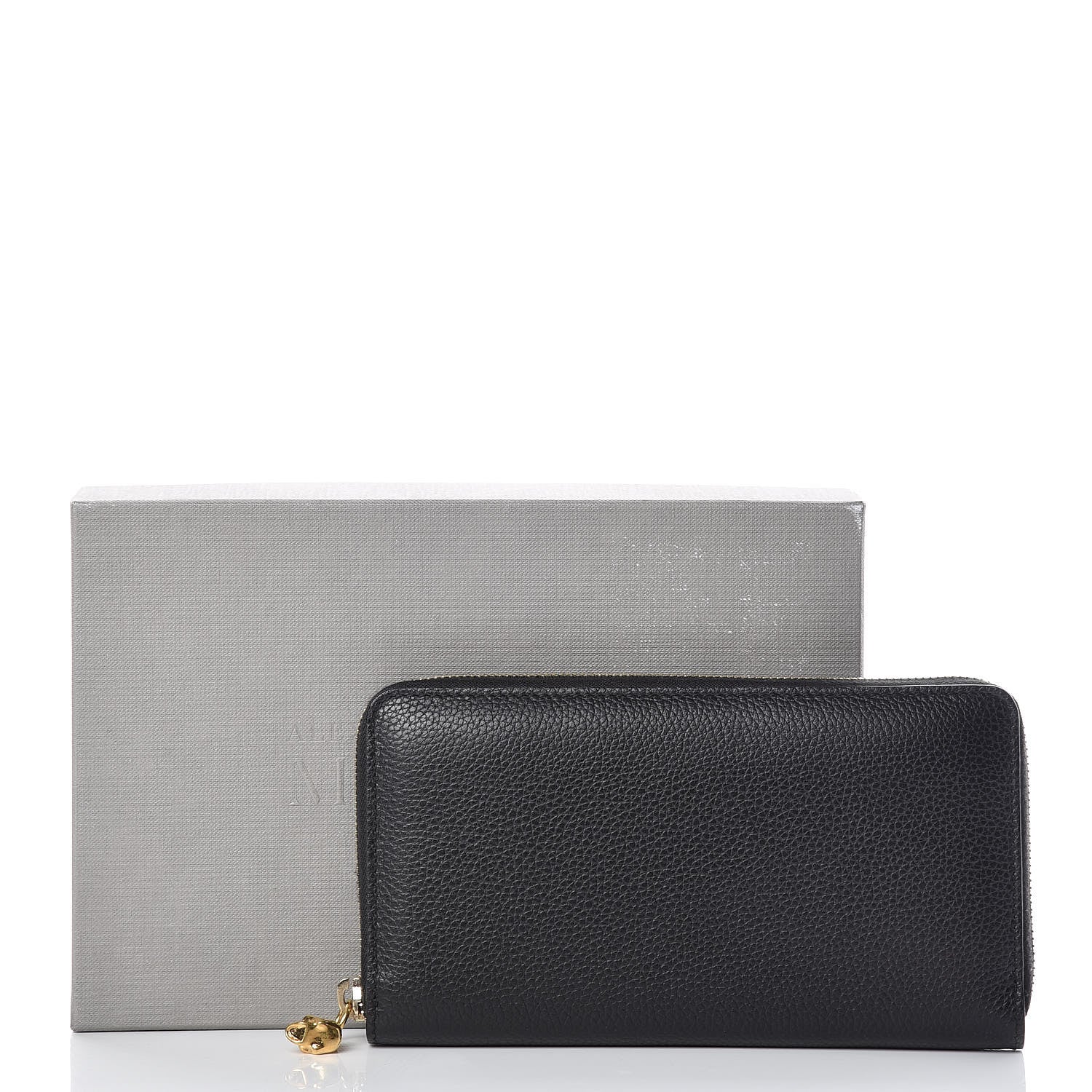 Alexander McQueen Pebbled Calfskin Skull Continental Zip Wallet Black 12 of 12