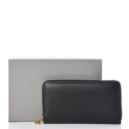 Alexander McQueen Pebbled Calfskin Skull Continental Zip Wallet Black 12 of 12