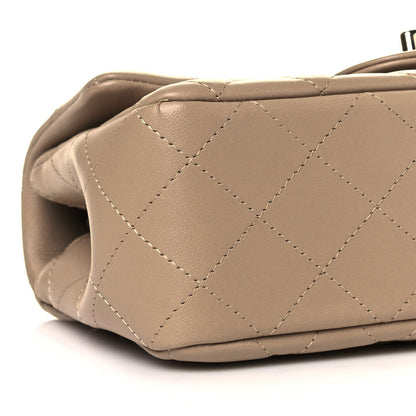 Chanel Lambskin Quilted Mini Rectangular Flap Dark Beige 8 of 11