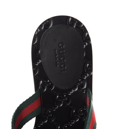 Gucci Nylon Guccissima Web Womens Thong Sandals 38 Green Red Black 12 of 14
