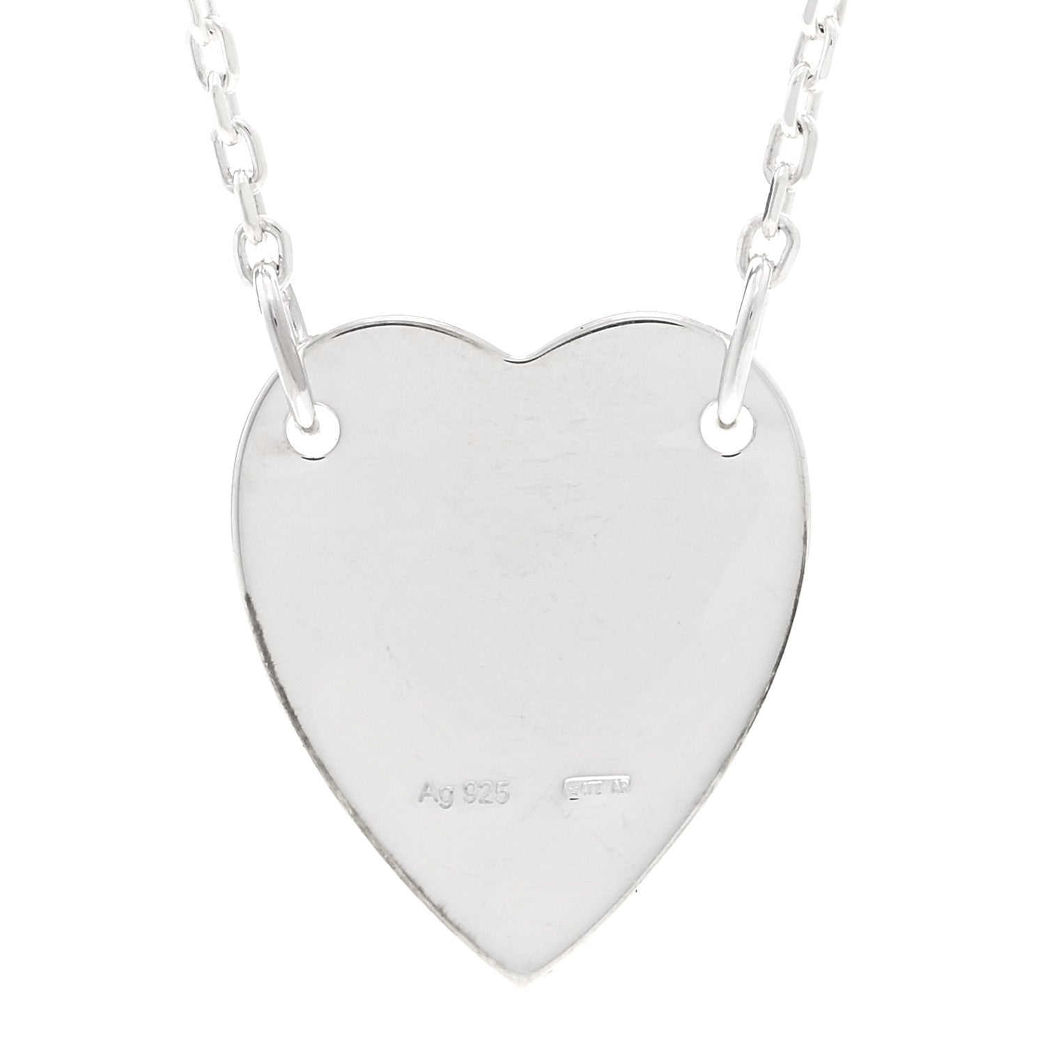 Gucci Sterling Silver Trademark Heart Pendant Necklace 4 of 4