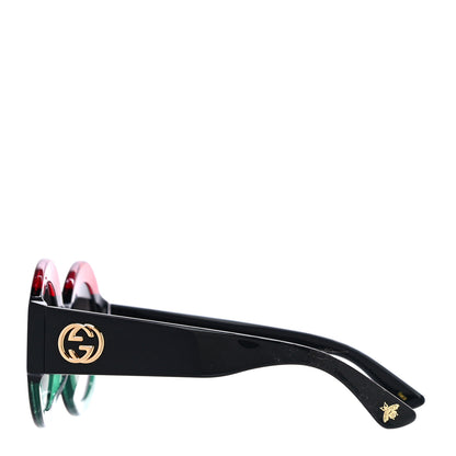 Gucci Acetate Round GG0084S Sunglasses Black Red Green 2 of 8