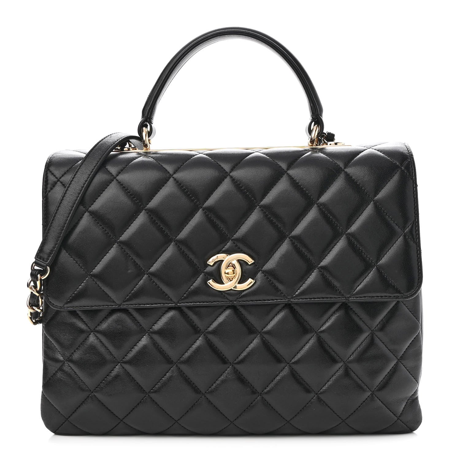 Chanel Lambskin Quilted Large Trendy CC Dual Handle Flap Bag Black 1 of 9